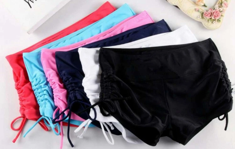 Pantalones cortos de natación para mujer playa piscina estilo niño bikini de natación trajes de baño damas Foto 3 de 4