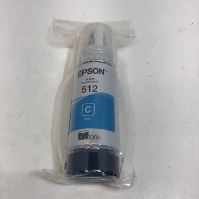 Epson 512 Cyan Ink Bottle Ecotank 70 ML Exp: 02/2027 Genuine - NEW/SEALED