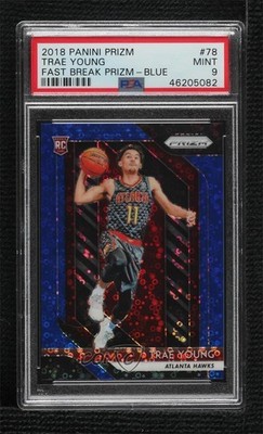 2018-19 Panini Prizm Fast Break Blue Prizm 8/175 Trae Young #78 Rookie RC v9t