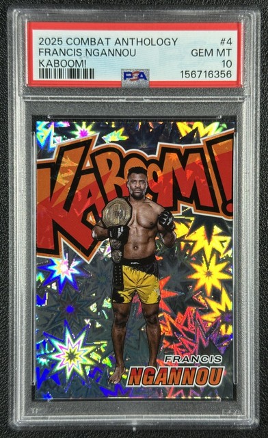 FRANCIS NGANNOU PSA 10 2025 PANINI PFL COMBAT ANTHOLOGY #4 KABOOM! SP 6356