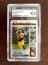 Christian Watson 2022 Panini Chronicles #39 Rookie Card RC Holo Bronze 9.5 Grade