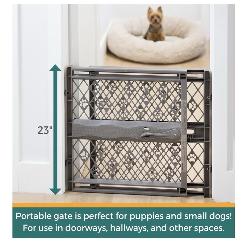 MYPET North States Paws Portable Pet Gate: 26-40" Wide. Pressure Mount. No Tools