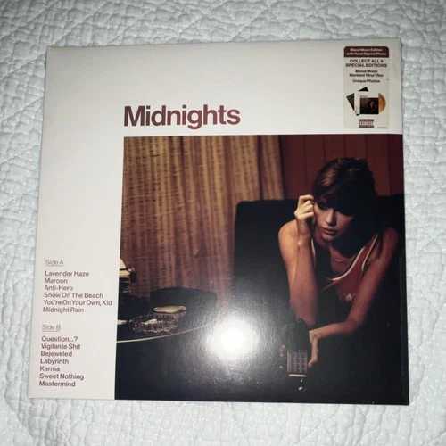SEALED Taylor Swift Midnights Blood Moon Edition Vinyl LP Hand Signed Photo