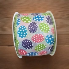 New Easter Themed Sheer Ribbon in Pastel Colors with Eggs