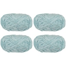 4pcs Velvet Yarn Soft Chenille Yarn 4x100g/14.1oz 347yds Lake Blue