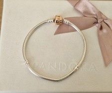Pandora Moments Rose Gold Clasp Snake Chain Bracelet 18 Cm - see description