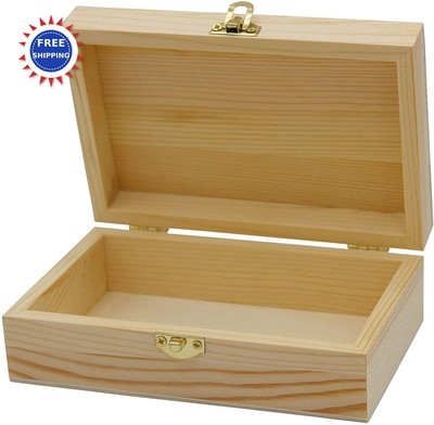 Unfinished Wood Craft Box 6 x Creative Hobbies Light Clasp Make Gift Jewelry