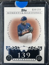 Santana, Johan - 2008 Moments & Milestones - Card #87 - Strikeouts 139 - 34/150