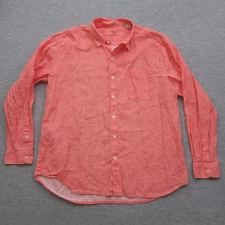 Tommy Bahama 100 Linen Shirt Mens XL Easy Breezer Burnt Coral Button Up
