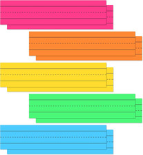 Colored Sentence Strips - 100 Pack, 3"x12", Lined for Classroom  Office Use