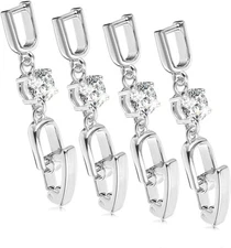 4 Pcs Necklace Bracelet Extenders Foldover Extension Jewelry Clasps for Bracelet