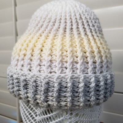 Handmade Crochet Knit Beanie Hat Cottage Speckle Ski Snowboard Y2K
