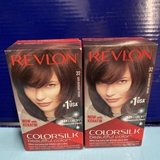 2X Revlon Colorsilk Hair Color 32 Dark Mahogany Brown Hair Color Permanent
