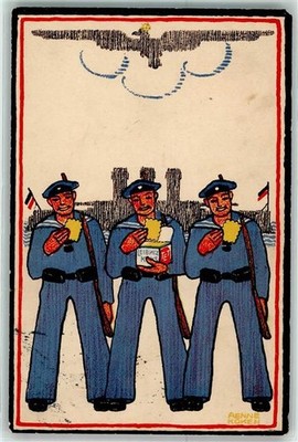 13941593 - sign. Aenne Koken Marine Matrosen AK Werbung Bahlsen Keks 1915