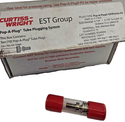 Curtiss-Wright Pop-A-Plug V-774-E CPI/Perma Tube Plug System, Box of 9