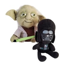2 PC Star Wars Lot Yoda Darth Vader Stuffed Animal Plush Movie Characters 7 x 4"