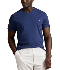 POLO RALPH LAUREN MEN'S S/S V-NECK T-SHIRT DEEP BLUE 2XL TALL NWT