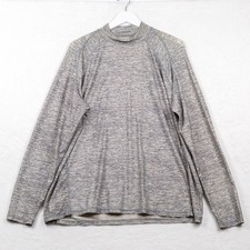 UV SKINZ UPF 50 Long Sleeve Stretch Swim Beach Shirt Gray Mock Neck Mens Sz XL