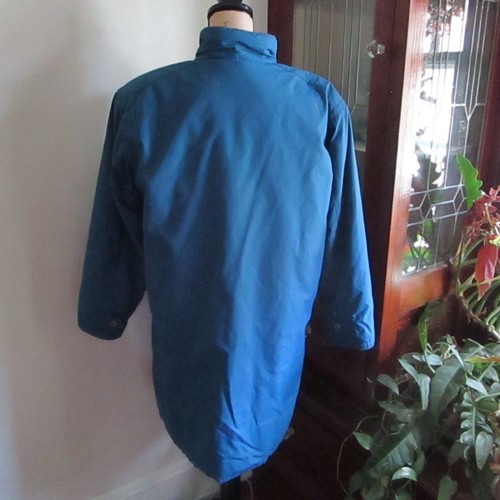 80er/90er Jahre Vintage L.L. Bean Damen Wintermantel blau Gr. M/L Flanell gefüttert Preppy - Bild 5 von 24