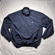 Masters Collection Golf Pullover jacket windbreaker Mens L Navy Masters Logo