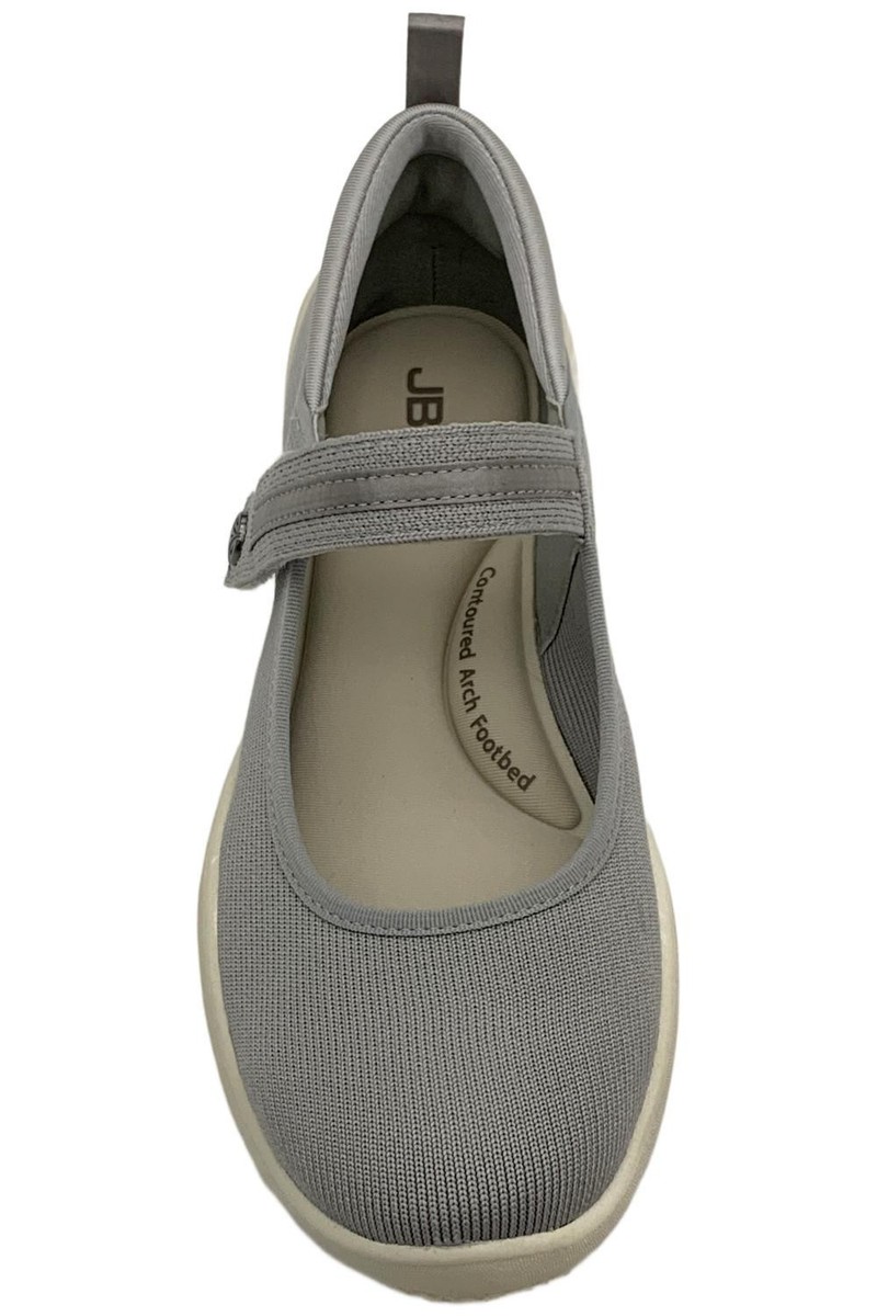 JBU women's Merry Knit Mary Jane Slip Ons Light gray View 2
