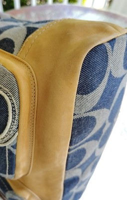 COACH Large 11582 Gigi Cognac 65th Anniversary Blue Denim