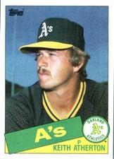 1985 Topps Keith Atherton #166 RC Rookie Oakland Athletics MLB Baseball Card A's. rookie card picture