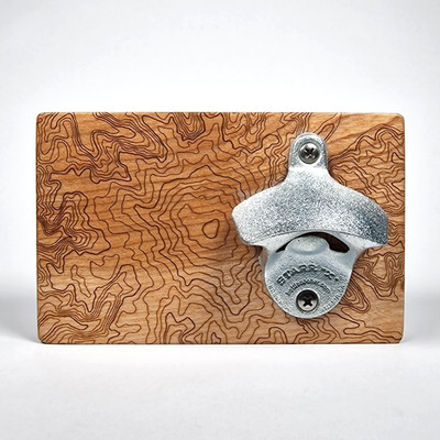 Mt Rainier Topography Bottle Opener by SML Wall Mount Washington Seattle Design