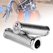 3D Skull Motorcycle Handlebar Grips 1" 25mm for Harley Touring  Softail