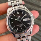 Rare Seiko 5 Superior Day Date Automatic 7S36-0030 Black Dial Whirlpool Day Date