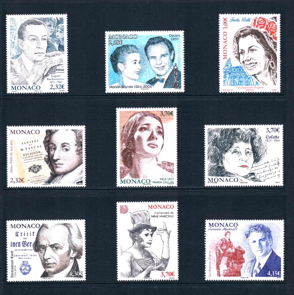 Valor Scott de $64,25 - 2023-24 MONACO Marlon Brando, CV MNH NH UMM de artistas Foto 3 de 4