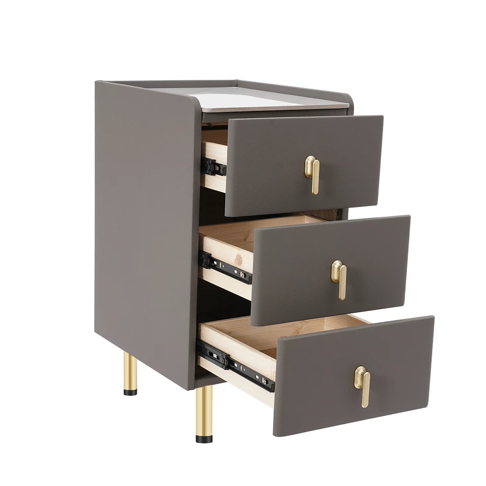 Bedside Cabinet with Drawers, Narrow Nightstand, Small Nightstand with Drawers - Image 3 of 4