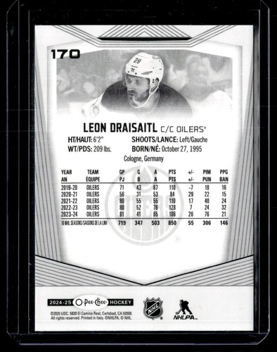 2024-25 O-Pee-Chee #170 Leon Draisaitl - Picture 2 of 2