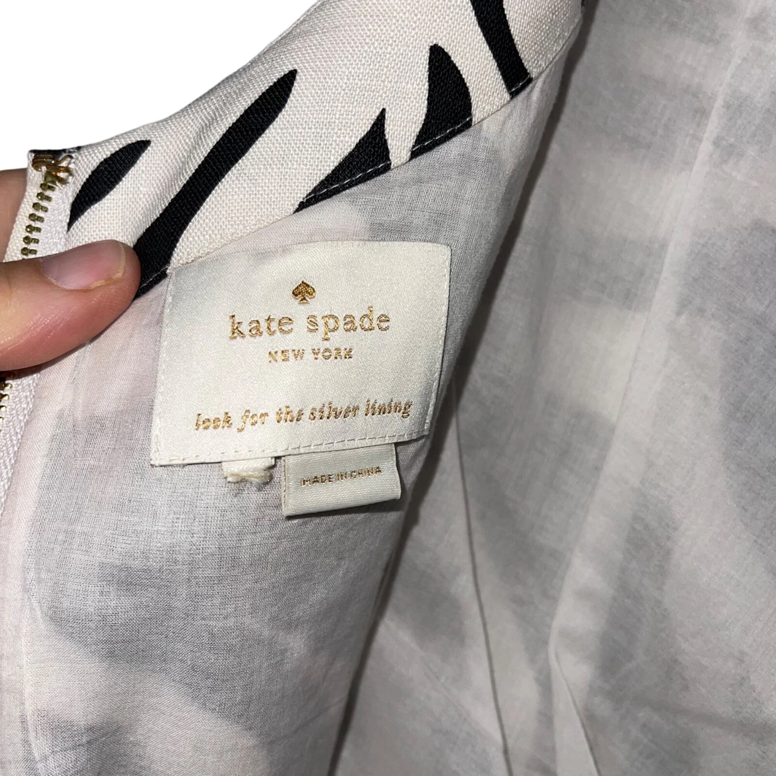 Abito donna Kate Spade taglia 8 nero senza maniche linea A stampa animalier Jillian