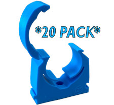 20 Pack of 25mm Pipe Clips for Blue MDPE Water Main Pipe Bracket