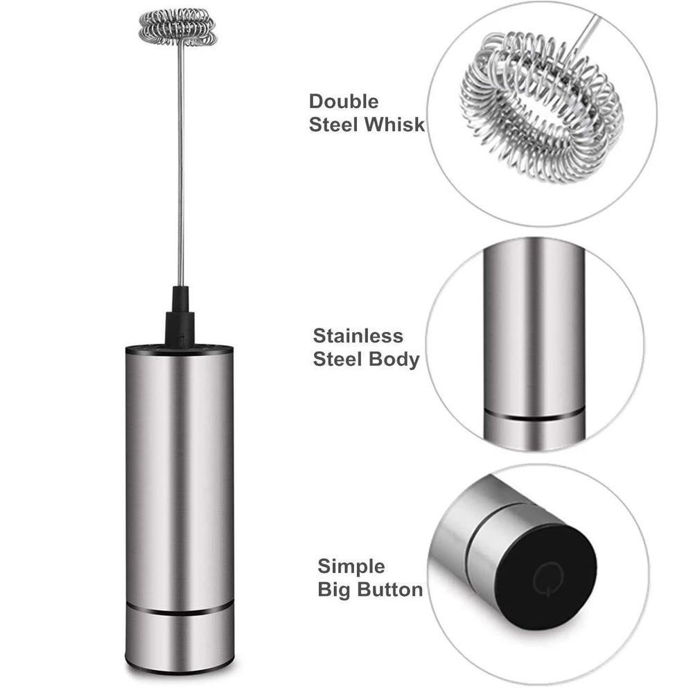 Milk Frother Handheld Battery Operated, Coffee Frother for Milk Foaming, Latt...
