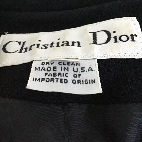 Christian Dior Mid Length Dress Coat Blazer Womens Size 2 Black 3-Button USA - Picture 14 of 16