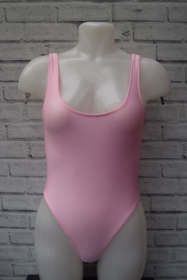 NEU HIGH LEG HIGH SHINE PINK BODYSUIT GRÖßE UK 4 EU 30 b12