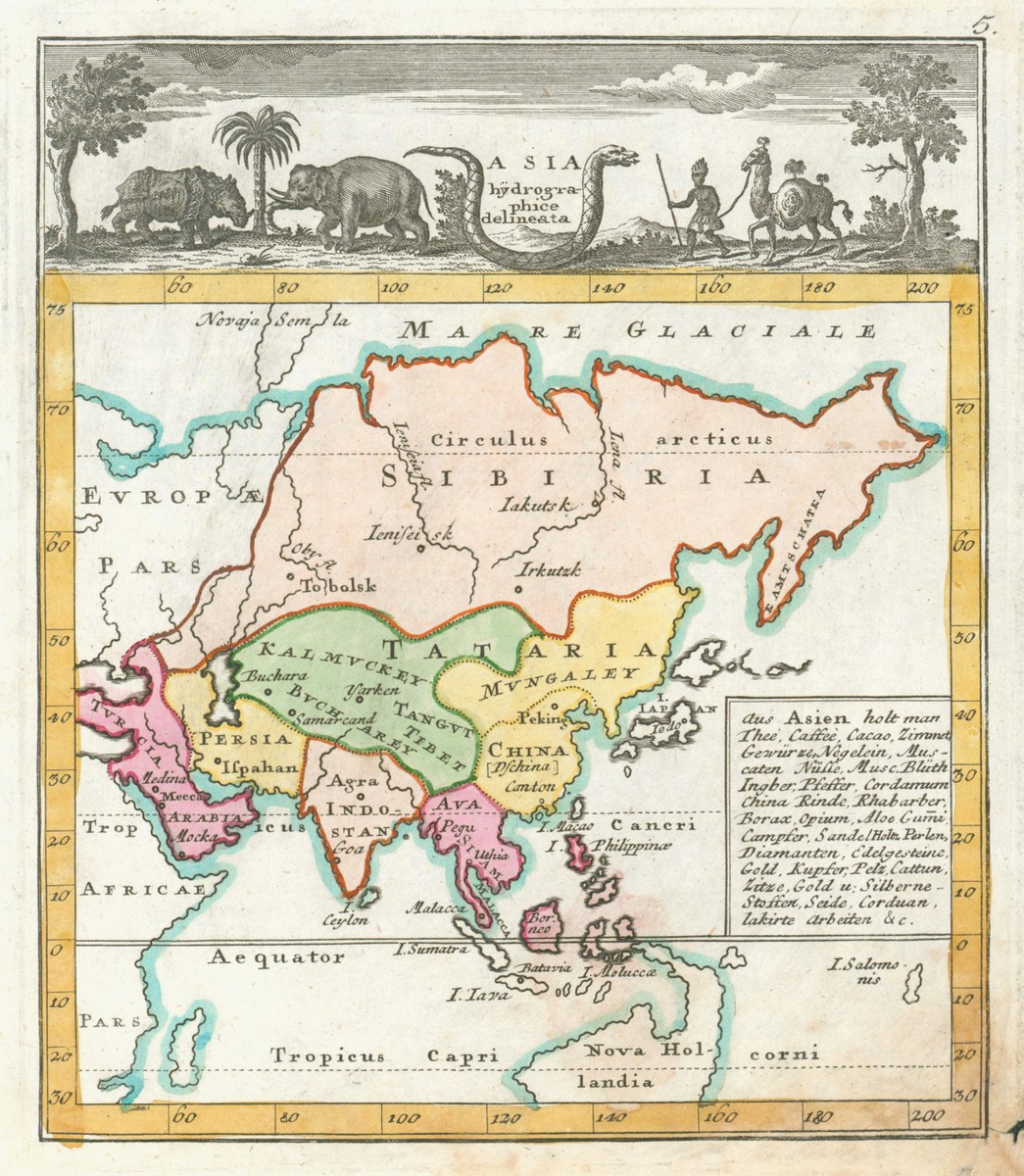 Asien Original Kupferstich Landkarte Franz 1764 | eBay