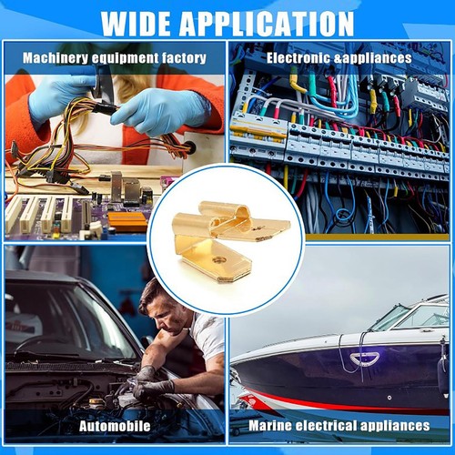 50Pcs Piggyback Spade Connectors 3 Way Adapter Dual Male to Single Female Brass - Picture 4 of 7
