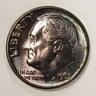 1963 10c Silver Roosevelt Dime - Deep Violet Toning - SKU-M064