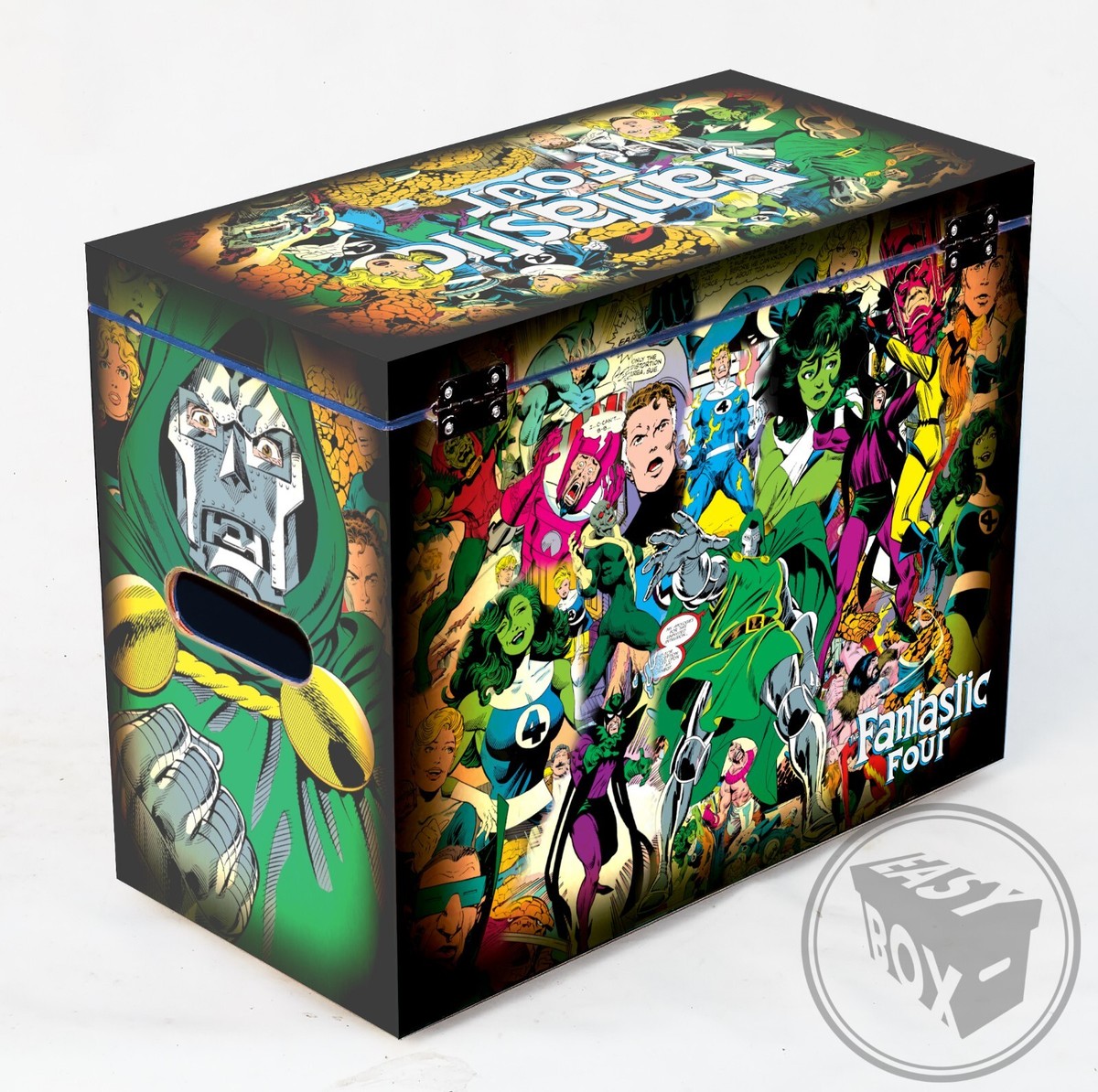 Fantastic Four 80's - Large Comic Book Hard Storage Box Chest MDF