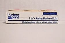 Adding Machine Paper Perfect Print Three Rolls - 2 1/4" x 2 3/4 " x 130'