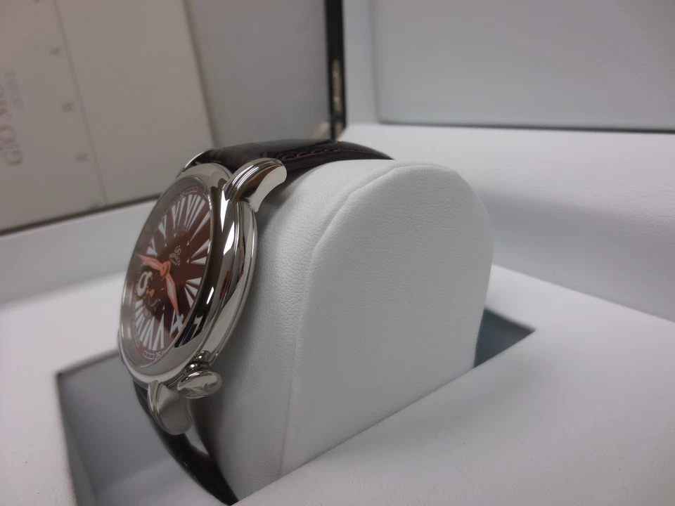 Relógio de pulso feminino Gio Monaco 413-A DaFnE mostrador marrom couro rosa - Imagem 4 de 4