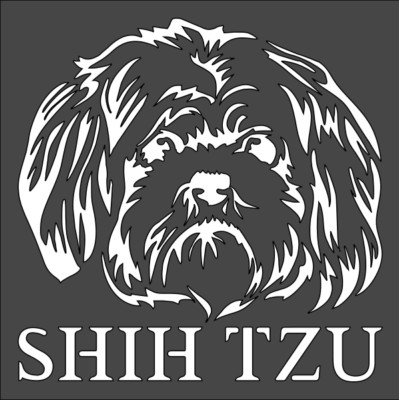 1- 5.5x5.5 inch Stencil, (VA-42) Shih Tzu Dog (6mil)