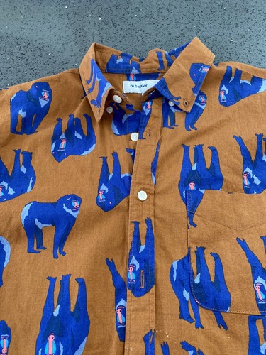 old navy mens medium slim fit tan blue 