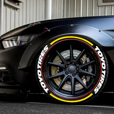 Tire Lettering Sticker TOYO TIRES + Yellow Stripes 1.20