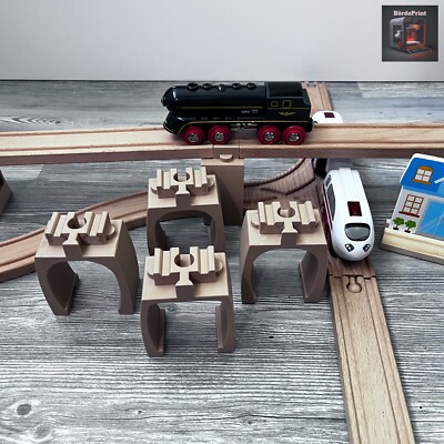 4er Set Brückenpfeiler - Kompatibel mit Brio, Ikea, Eichhorn, KidKraft