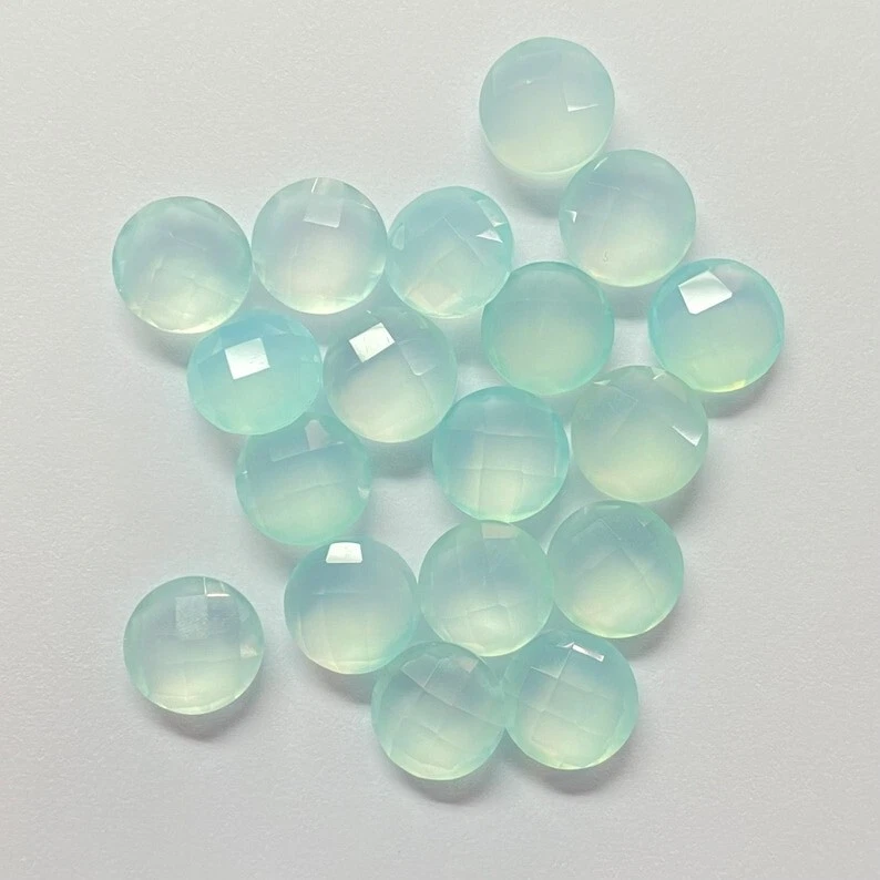 Aqua Chalcedony Round Shape Briolette Cut Natural Gemstone, Loose Stones - Image 4 of 4
