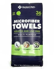 Member's Mark 16" x 16" Microfiber Towels, 36 Count (Green)